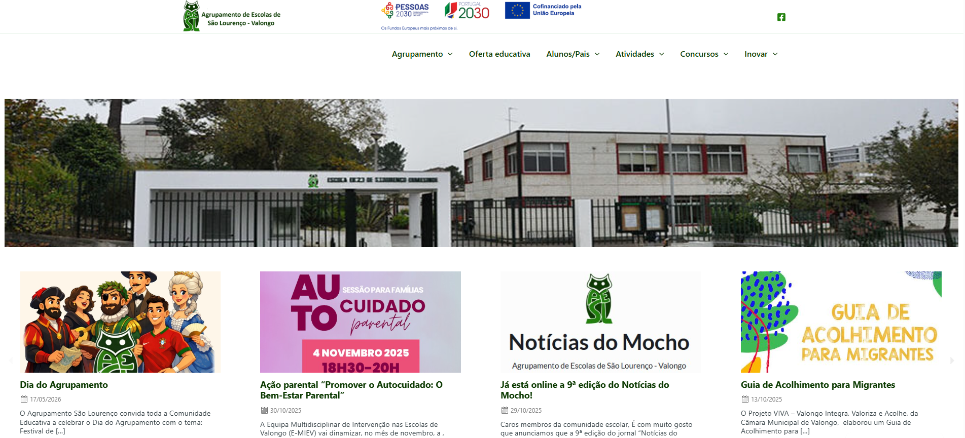 Novo Website do Agrupamento